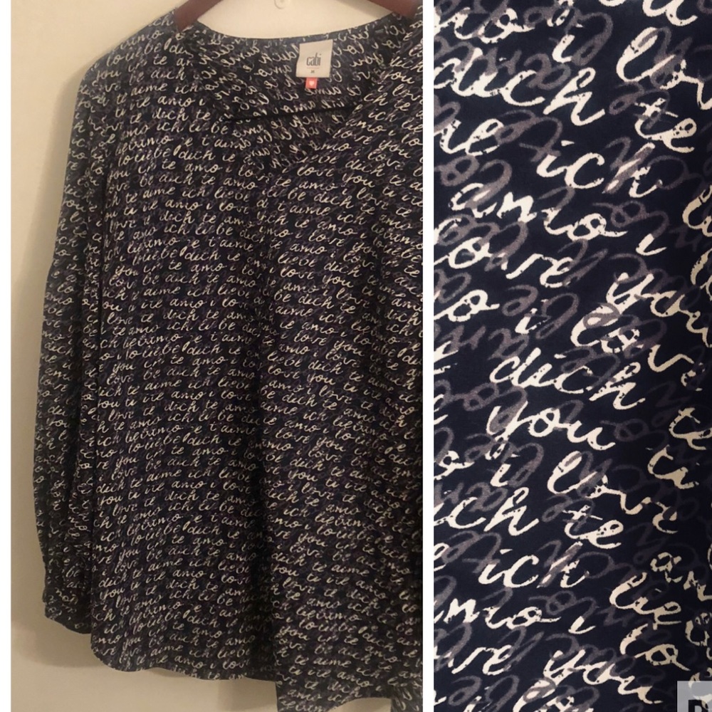 CAbi love print   Amo blouse size medium